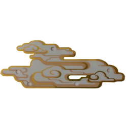Plastic Part for Set 80039 - White Clouds with Gold Edges Pattern 2