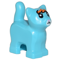 Cat, Baby Kitten, Standing with Orange Fur, White Muzzle, Bright Pink Nose, and Black Eyes and Mouth Pattern (Mo)
