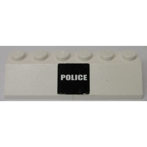 Деталь LEGO BA104pb01 Stickered Assembly 6 x 2 x 1 with 'POLICE' on Black Background Pattern (Sticker) - Set 7245 - 2 Slope 45 2 x 3