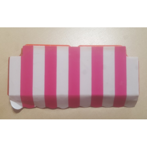 Деталь LEGO 678pb01 Homemaker Awning 2 x 6 with Pink and White Stripes Pattern (Sticker) - Set 230