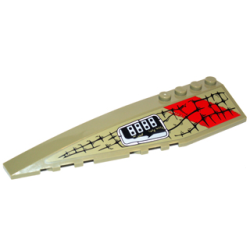 Wedge 12 x 3 Left with Scales, Gray Buttons and Red Markings Pattern (Sticker) - Set 70006