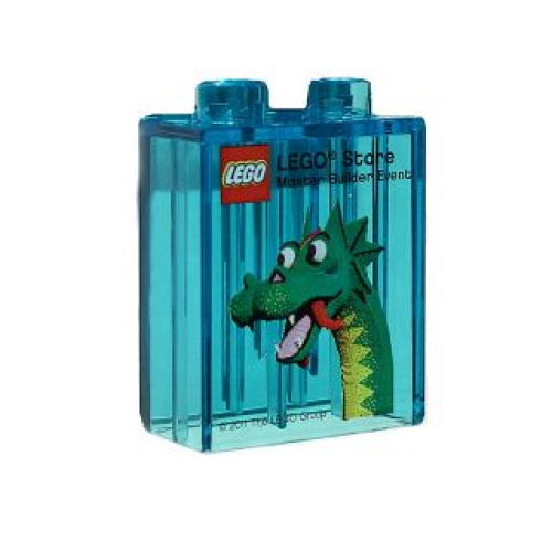 Деталь LEGO 4066pb418 Duplo, Brick 1 x 2 x 2 with LEGO Store Master Builder Event Pattern