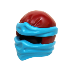 Minifigure, Headgear Ninjago Wrap Type 2 with Molded Dark Azure Wraps and Knot Pattern