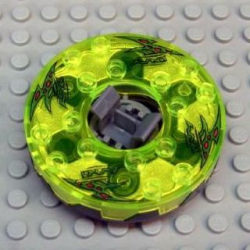 Turntable 6 x 6 x 1 1/3 Round Base Serrated with Trans-Neon Green Top and Green with Red Spots Pattern (Ninjago Spinner) Turntable 6 x 6 x 1 1/3 Round Base Serrated with Trans-Neon Green Top and Green with Red Spots Pattern (Ninjago Spinner)