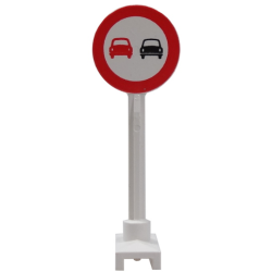 Road Sign Round with No Overtaking Pattern