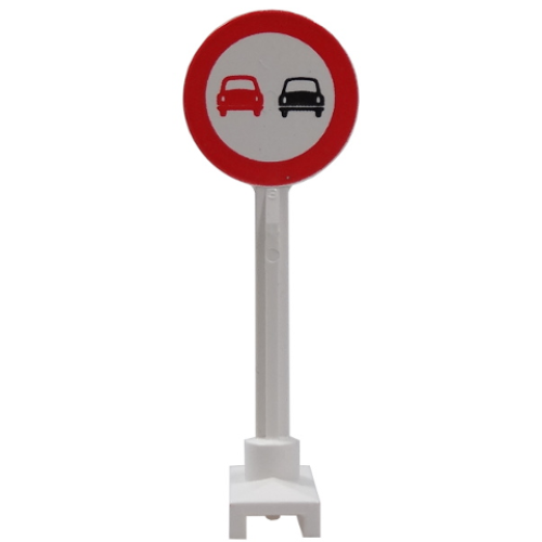Деталь LEGO 14pb05 Road Sign Round with No Overtaking Pattern