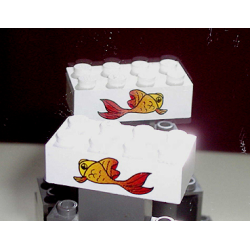 Brick 2 x 4 with Fish Pattern on Both Sides (Stickers) - Set 4178