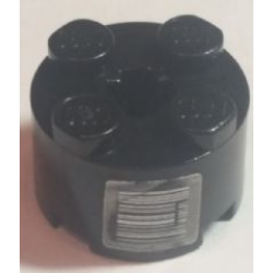 Brick, Round 2 x 2 with Axle Hole with Barcode and Binary Pattern (Sticker) - Set 7702