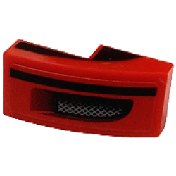 Slope, Curved 2 x 1 x 2/3 with Black Curved Stripe on Both Sides, Stripe and Air Vent with Grille on Top Pattern Model Left Side (Sticker) - Set 76934 Slope, Curved 2 x 1 x 2/3 with Black Curved Stripe on Both Sides, Stripe and Air Vent with Grille on Top Pattern Model Left Side (Sticker) - Set 76934