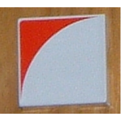 Duplo, Tile 2 x 2 with Shape Red Inverse Quarter Circle Pattern