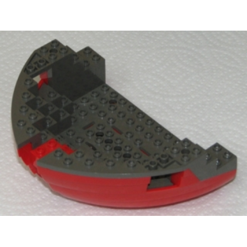 Деталь LEGO 2556c04 Boat, Hull Large Bow 12 x 16 x 5 1/3 with Dark Gray Top (2556 / 2557)