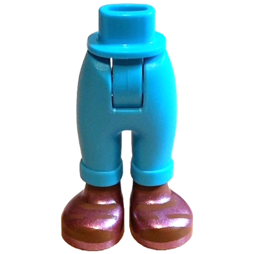 Деталь LEGO 100937c00pb008 Mini Doll Hips and Trousers with Back Pockets and Cuffs with Molded Medium Brown Ankles and Feet and Printed Metallic Pink Sandals Pattern - Thick Hinge