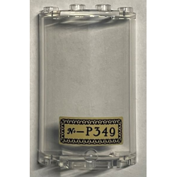 Cylinder Half 2 x 4 x 5 with 1 x 2 Cutout with Black 'No-P349' Pattern (Sticker) - Set 76391 Cylinder Half 2 x 4 x 5 with 1 x 2 Cutout with Black 'No-P349' Pattern (Sticker) - Set 76391