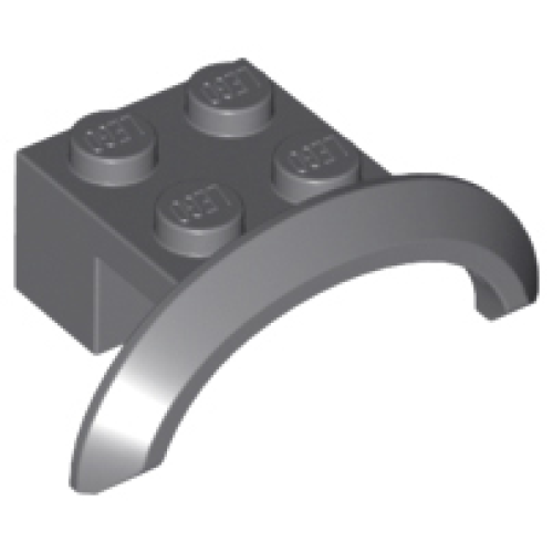 Деталь LEGO 98282 Vehicle, Mudguard 4 x 2 1/2 x 1 with Arch Round - Dark Bluish Gray