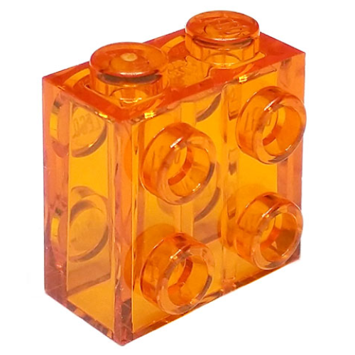 Деталь LEGO 80796 Brick, Modified 1 x 2 x 1 2/3 with Studs on Sides - Trans-Orange