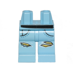 Hips and Legs with Ripped Denim Pants, Pockets, Black Belt Pattern Hips and Legs with Ripped Denim Pants, Pockets, Black Belt Pattern