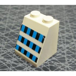 Slope 65 2 x 2 x 2 without Bottom Tube with Black and Blue Ferry Windows Pattern Middle (Sticker) - Set 1554