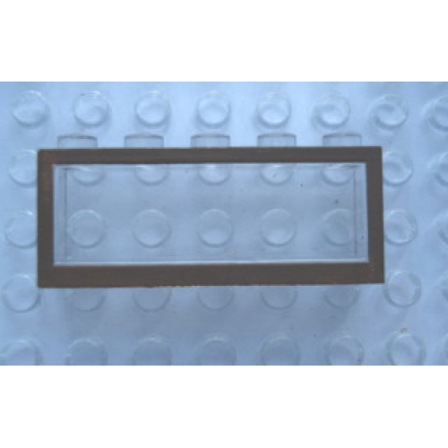 Деталь LEGO Mx1552pb04 Modulex, Window 1 x 5 x 2 with Brown Border Pattern