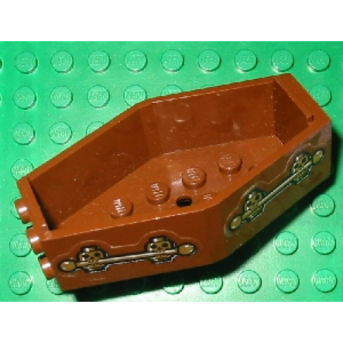 Деталь LEGO 30163pb01 Container, Coffin Base with Skulls Pattern (Stickers) - Set 1381