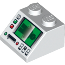 Slope 45 2 x 2 with Control Panel and Screen with Minifigure Scan Pattern Slope 45 2 x 2 with Control Panel and Screen with Minifigure Scan Pattern