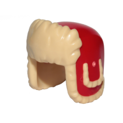 Minifigure, Headgear Ushanka Hat with Molded Tan Fur Lining Pattern