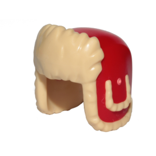 Деталь LEGO 36933pb01 Minifigure, Headgear Ushanka Hat with Molded Tan Fur Lining Pattern