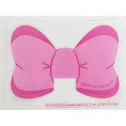 Plastic Bow with Magenta Edges and Creases on Dark Pink Background Pattern