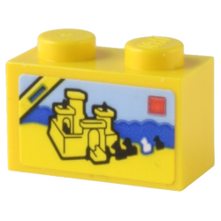 Brick 1 x 2 with LEGO Set 375 / 6075 Castle Box Art Pattern (Sticker) - Set 80036