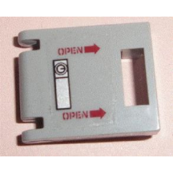 Container, Box 2 x 2 x 2 Door with Slot with Red 'OPEN' and Arrows, Silver Handle with Lock Pattern Model Right Side (Sticker) - Set 7298 Container, Box 2 x 2 x 2 Door with Slot with Red 'OPEN' and Arrows, Silver Handle with Lock Pattern Model Right Side (Sticker) - Set 7298