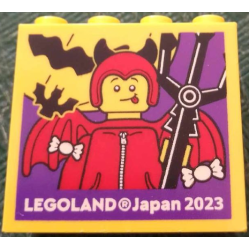 Brick 2 x 4 x 3 with LEGOLAND Japan 2023, Cute Little Devil Minifigure, Bat and Candies Pattern Brick 2 x 4 x 3 with LEGOLAND Japan 2023, Cute Little Devil Minifigure, Bat and Candies Pattern