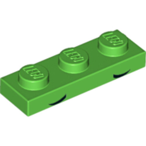 Деталь LEGO 3623pb013 Plate 1 x 3 with 2 Small Black Arcs, Low and Pointed Pattern (Unikitty Eyebrows)