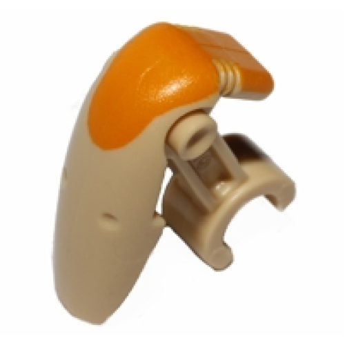 Деталь LEGO 30378ps1 Minifigure, Head, Modified Mechanical (SW Battle Droid) with Orange Insignia Pattern