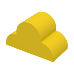 Slope, Curved 4 x 2 x 2 Triple - Yellow Slope, Curved 4 x 2 x 2 Triple - Yellow