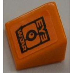 Slope 30 1 x 1 x 2/3 with 'EYE' and 'WEAR' Pattern (Sticker) - Set 8186