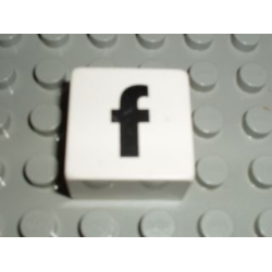 Duplo, Tile 2 x 2 x 1 with Black Lowercase Letter f Pattern