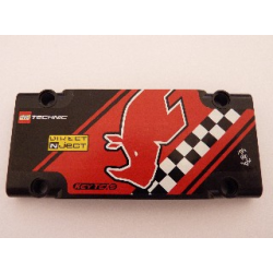 Technic, Panel Plate 5 x 11 x 1 with Rhino Head, 'DIRECT NJECT', 'KEY TEXS', and LEGO TECHNIC Logo Pattern (Sticker) - Set 8041 Technic, Panel Plate 5 x 11 x 1 with Rhino Head, 'DIRECT NJECT', 'KEY TEXS', and LEGO TECHNIC Logo Pattern (Sticker) - Set 8041