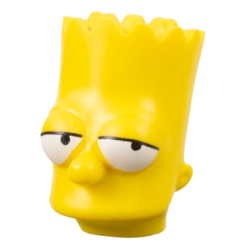 Minifigure, Head, Modified Simpsons Bart Simpson with Eyes Partially Open Pattern