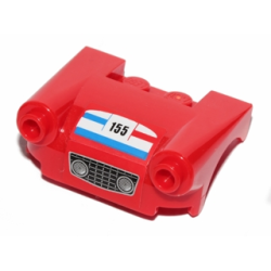 Vehicle, Mudguard 3 x 4 with Grille, Headlights, Blue and Red Stripes and '155' Pattern (Stickers) - Set 30193 Vehicle, Mudguard 3 x 4 with Grille, Headlights, Blue and Red Stripes and '155' Pattern (Stickers) - Set 30193