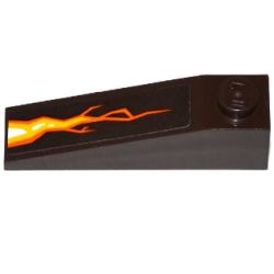 Slope 18 4 x 1 with Orange Cracks and Lava Pattern (Sticker) - Set 70321