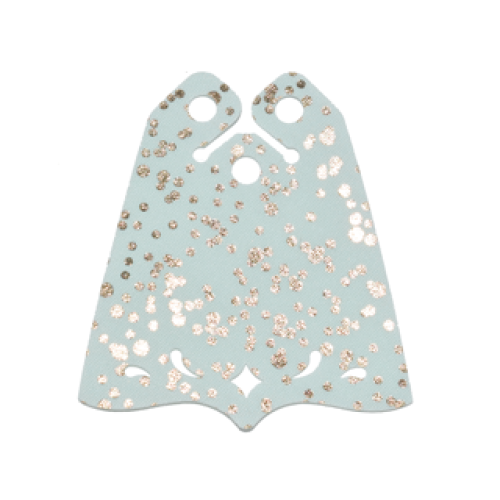 Деталь LEGO 26809 Mini Doll, Cape Cloth, Friends, Center Point at Bottom, 3 Small Top Holes, Swirl, Diamond Shape Holes, Gold Dots Pattern - Traditional Starched Fabric