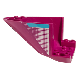 Aircraft Fuselage Aft Section Curved Bottom 6 x 10 with Medium Azure Stripe and White Fading Dots Pattern Model Left Side (Sticker) - Set 41317