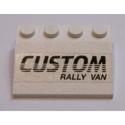Slope 33 3 x 4 with Black 'CUSTOM RALLY VAN' Pattern (Sticker) - Set 5550 Slope 33 3 x 4 with Black 'CUSTOM RALLY VAN' Pattern (Sticker) - Set 5550