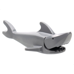 Shark with Rounded Nose and Debossed Eyes - Dark Bluish Gray