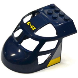 Aircraft Fuselage Forward Top Curved 6 x 8 x 4 with 'E-03', Light Bluish Gray Triangle and Yellow Stripe Pattern on Both Sides (Stickers) - Set 60093 Aircraft Fuselage Forward Top Curved 6 x 8 x 4 with 'E-03', Light Bluish Gray Triangle and Yellow Stripe Pattern on Both Sides (Stickers) - Set 60093