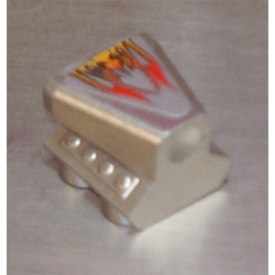 Vehicle, Air Scoop Engine Top 2 x 2 with Flame Pattern (Sticker) - Set 8643 Vehicle, Air Scoop Engine Top 2 x 2 with Flame Pattern (Sticker) - Set 8643