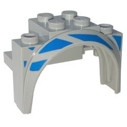 Vehicle, Mudguard 4 x 2 1/2 x 2 1/3 with Arch Round with Blue Stripes Pattern Model Right Side Vehicle, Mudguard 4 x 2 1/2 x 2 1/3 with Arch Round with Blue Stripes Pattern Model Right Side