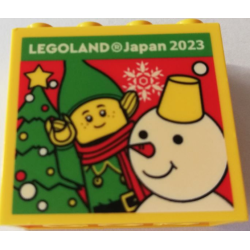 Brick 2 x 4 x 3 with LEGOLAND Japan 2023, Elf Minifigure, Christmas Tree, Snowflake and Snowman Pattern Brick 2 x 4 x 3 with LEGOLAND Japan 2023, Elf Minifigure, Christmas Tree, Snowflake and Snowman Pattern