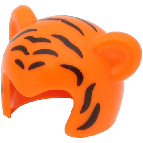 Деталь LEGO 65590pb02 Minifigure, Headgear Cap, Cat with Black Tiger Stripes Pattern