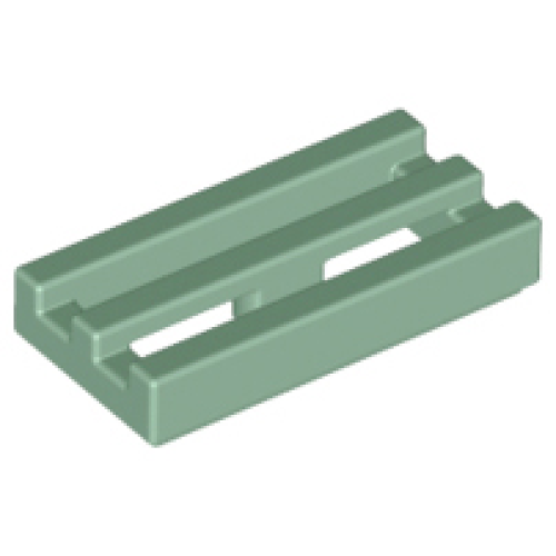 Деталь LEGO 2412b Tile, Modified 1 x 2 Grille with Bottom Groove - Sand Green