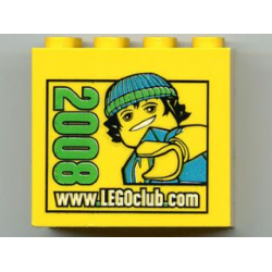 Brick 2 x 4 x 3 with www.LEGOclub.com 2008 and Max Pattern